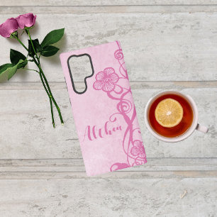 Rosa Wirbel und Blume Samsung Galaxy Hülle