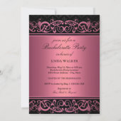 Rosa wirbelDamaskus | Junggeselinnen-Abschied Einl Einladung (Rückseite)