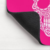 Rosa wirbelnder Zuckerschädel Mousepad (Ecke)