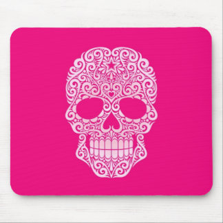 Rosa wirbelnder Zuckerschädel Mousepad