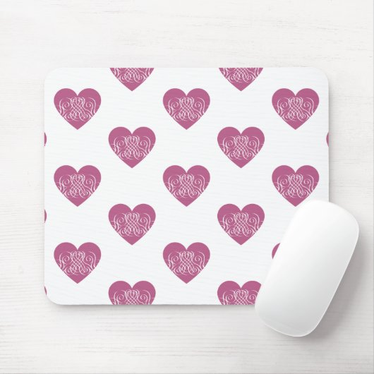 Rosa wirbelndes Herz, süßes romantisches Geschenk Mousepad (Mit Mouse)