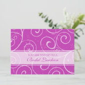 Rosa Wirbels-Brautmittagessen-Einladungs-Karten Einladung (Stehend Vorderseite)