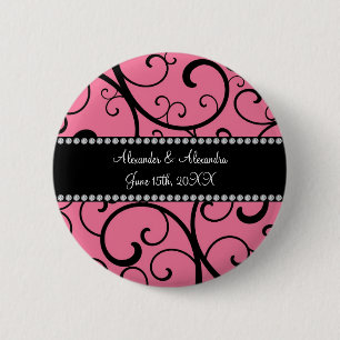 rosa Wirbels-Gastgeschenke Hochzeit Button