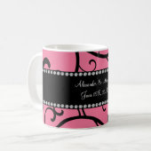 rosa Wirbels-Gastgeschenke Hochzeit Kaffeetasse (Vorderseite Links)