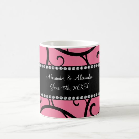 rosa Wirbels-Gastgeschenke Hochzeit Kaffeetasse (Mittel)