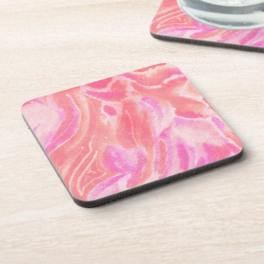 Rosa Wirbels-Kunst-Untersetzer-Set Untersetzer (Linke Seite)