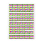 Rosa Wirble Herzen auf Grün Rundum-Adressaufkleber (Bogen)