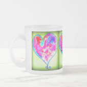 rosa Wirble Herzen Mattglastasse (Links)