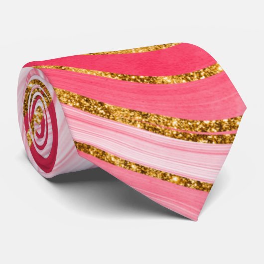 Rosa Wirble Marmor Krawatte (Gerollt)
