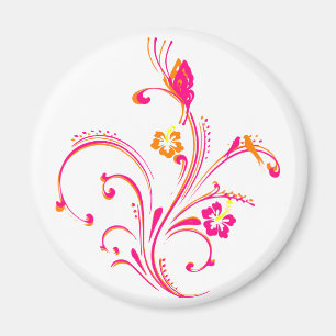 Rosa Wirbler Schmetterling Magnet