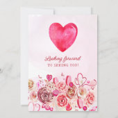 Rosa Wirbles Herz Valentins 90. Geburtstag Einladung (Rückseite)