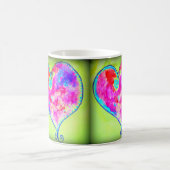 Rosa Wirbles Herzgrün Kaffeetasse (Mittel)