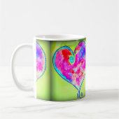 Rosa Wirbles Herzgrün Kaffeetasse (Links)