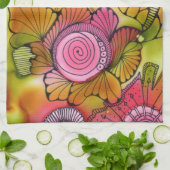 Rosa Wirbles Küchen-Tuch Geschirrtuch (Gefaltet)