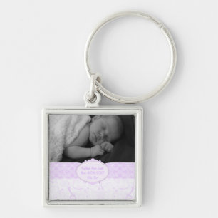 Rosa Wirbles Spitze-Baby-Foto Schlüsselanhänger