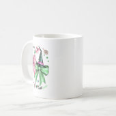 Rosa wird gut mit grünem Funny Halloween Wo Kaffeetasse (Vorderseite Links)