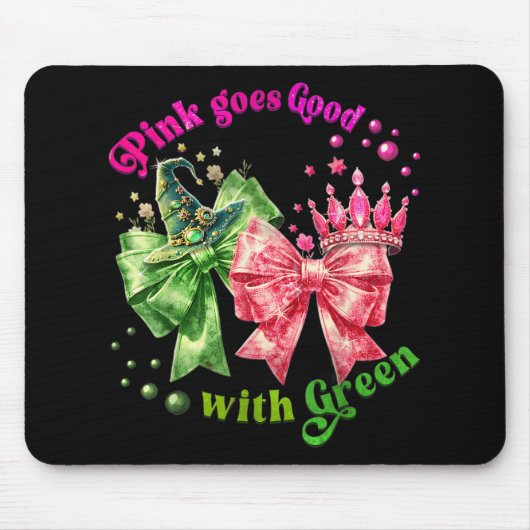 Rosa wird gut mit grünem Funny Halloween Wo Mousepad (Vorne)