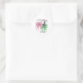 Rosa wird gut mit grünem Funny Halloween Wo Runder Aufkleber (Tasche)