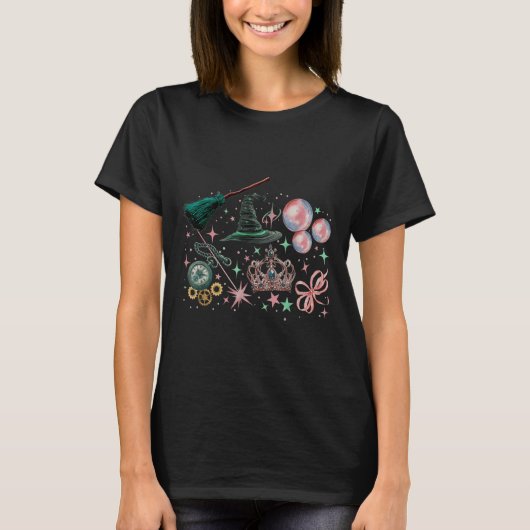 Rosa wird gut mit grünem Funny Halloween Wo T-Shirt (Vorderseite)