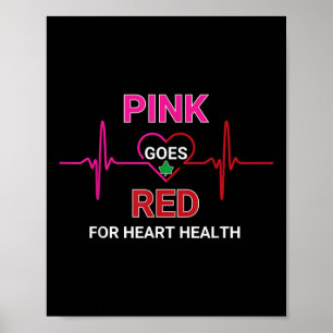 Rosa wird rot, Aka Herz Gesundheit Bewusstsein Poster