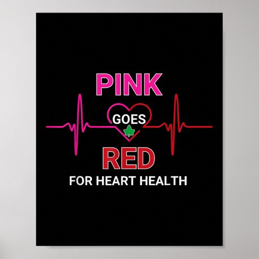 Rosa wird rot, Aka Herz Gesundheit Bewusstsein Poster (Vorne)