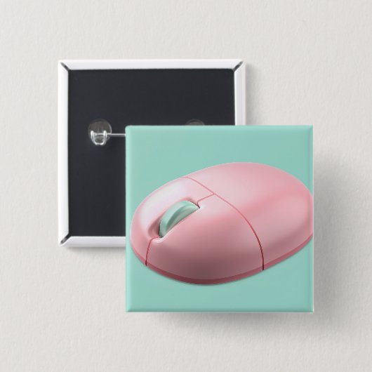 Rosa Wireless-Computer-Maus Button (Vorne & Hinten)