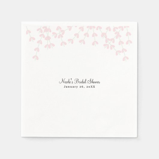 Rosa Wispy Rustikale Verlobung Brautparty Serviette (Vorderseite)