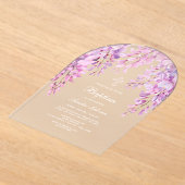 Rosa Wisteria Taufe Akryllische Einladungen (Ablage )