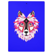 Rosa Wolf Head Artwork-24531 Klemmbrett (Rückseite)