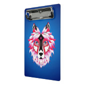 Rosa Wolf Head Artwork-24531 Mini Klemmbrett (Gewinkelt2)