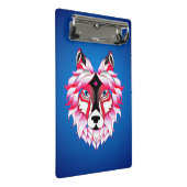 Rosa Wolf Head Artwork-24531 Mini Klemmbrett (Schrägansicht)