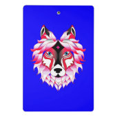 Rosa Wolf Head Artwork-24531 Mini Klemmbrett (Rückseite)