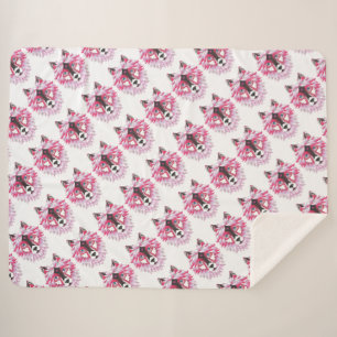 Rosa Wölfe Sherpadecke
