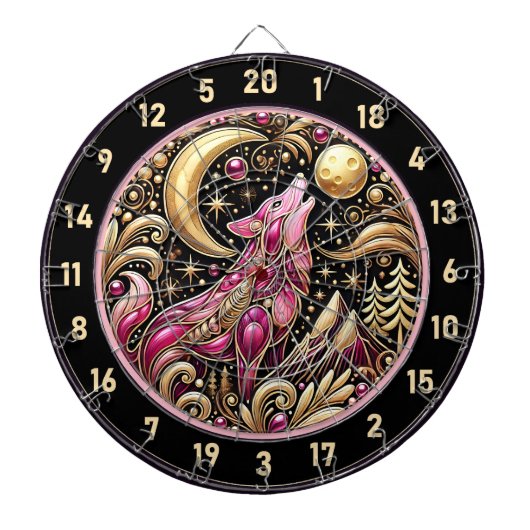 Rosa Wolfshauben unter dem Goldenen Mond Dartscheibe (vorne)