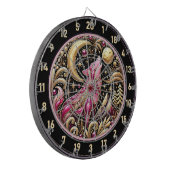 Rosa Wolfshauben unter dem Goldenen Mond Dartscheibe (Vorderseite Links)