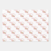 Rosa Wolke 9 Teddybär Mädchen Dusche Geschenkpapier Set (Vorderseite)