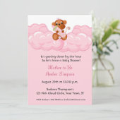 Rosa Wolken, Affe-Babyparty-Einladung Einladung (Stehend Vorderseite)