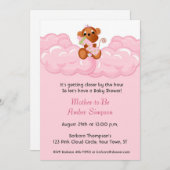 Rosa Wolken, Affe-Babyparty-Einladung Einladung (Vorne/Hinten)