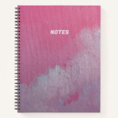 Rosa Wolken Baumwolle Bonbonheft Original Kunst Notizblock (Vorderseite)