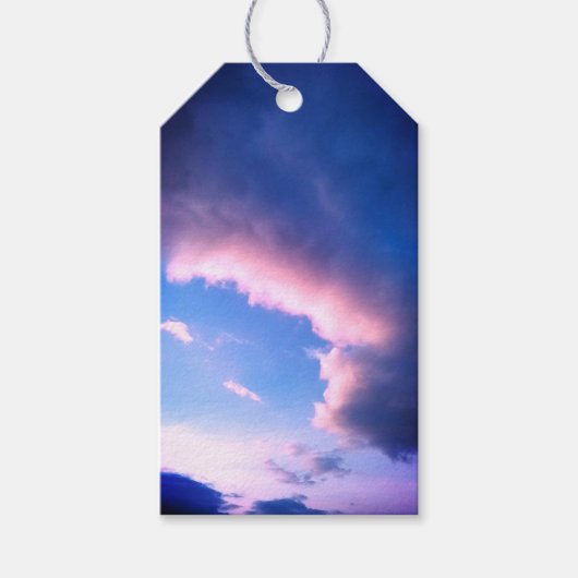 Rosa Wolken Geschenkanhänger (Vorderseite)