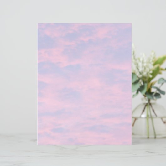 Rosa Wolken in blauem Himmel Papier (Stehend Vorderseite)