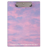 Rosa Wolken in der Sky Bible Verse Klemmbrett (Vorderseite)