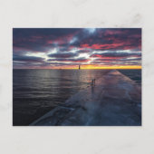 Rosa Wolken in Frankfurt Postkarte (Vorderseite)