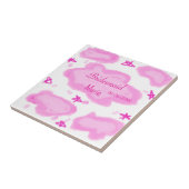 Rosa Wolken pastellfarbene Sterne Bräunungsmädchen Fliese (Seite)