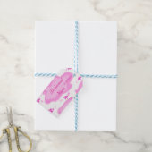 Rosa Wolken pastellfarbene Sterne Bräunungsmädchen Geschenkanhänger (Mit Garn)