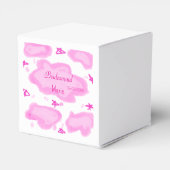 Rosa Wolken pastellfarbene Sterne Bräunungsmädchen Geschenkschachtel (Rückseite)