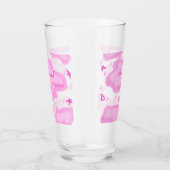 Rosa Wolken pastellfarbene Sterne Bräunungsmädchen Glas (Rechts)