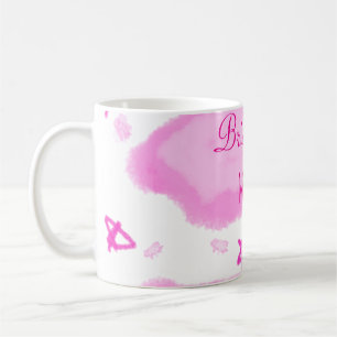 Rosa Wolken pastellfarbene Sterne Bräunungsmädchen Kaffeetasse