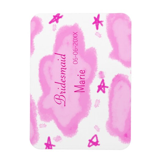 Rosa Wolken pastellfarbene Sterne Bräunungsmädchen Magnet (Vertikal)