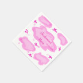 Rosa Wolken pastellfarbene Sterne Bräunungsmädchen Serviette (Ecke)